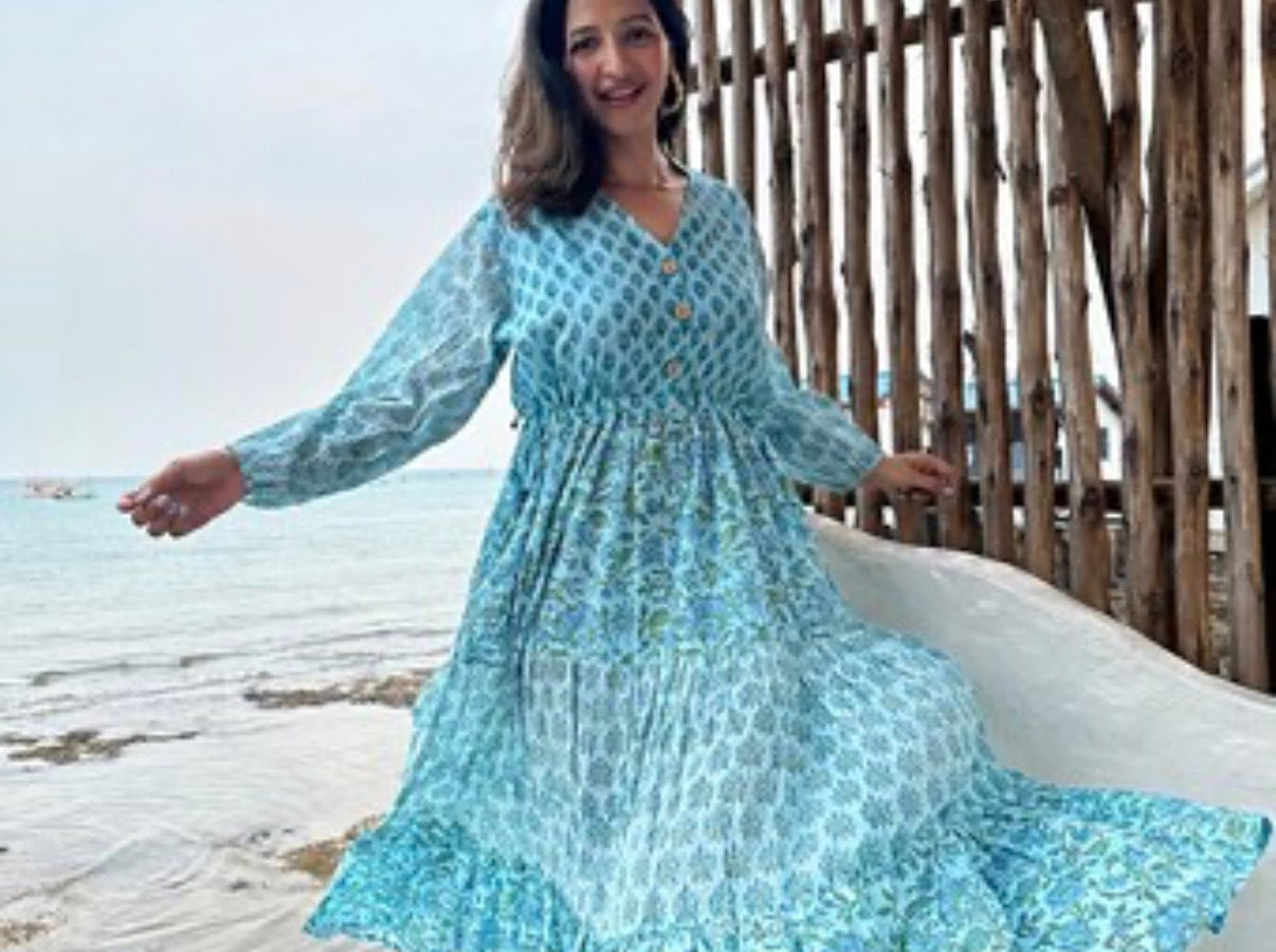 Ocean Breeze Block Print Dress