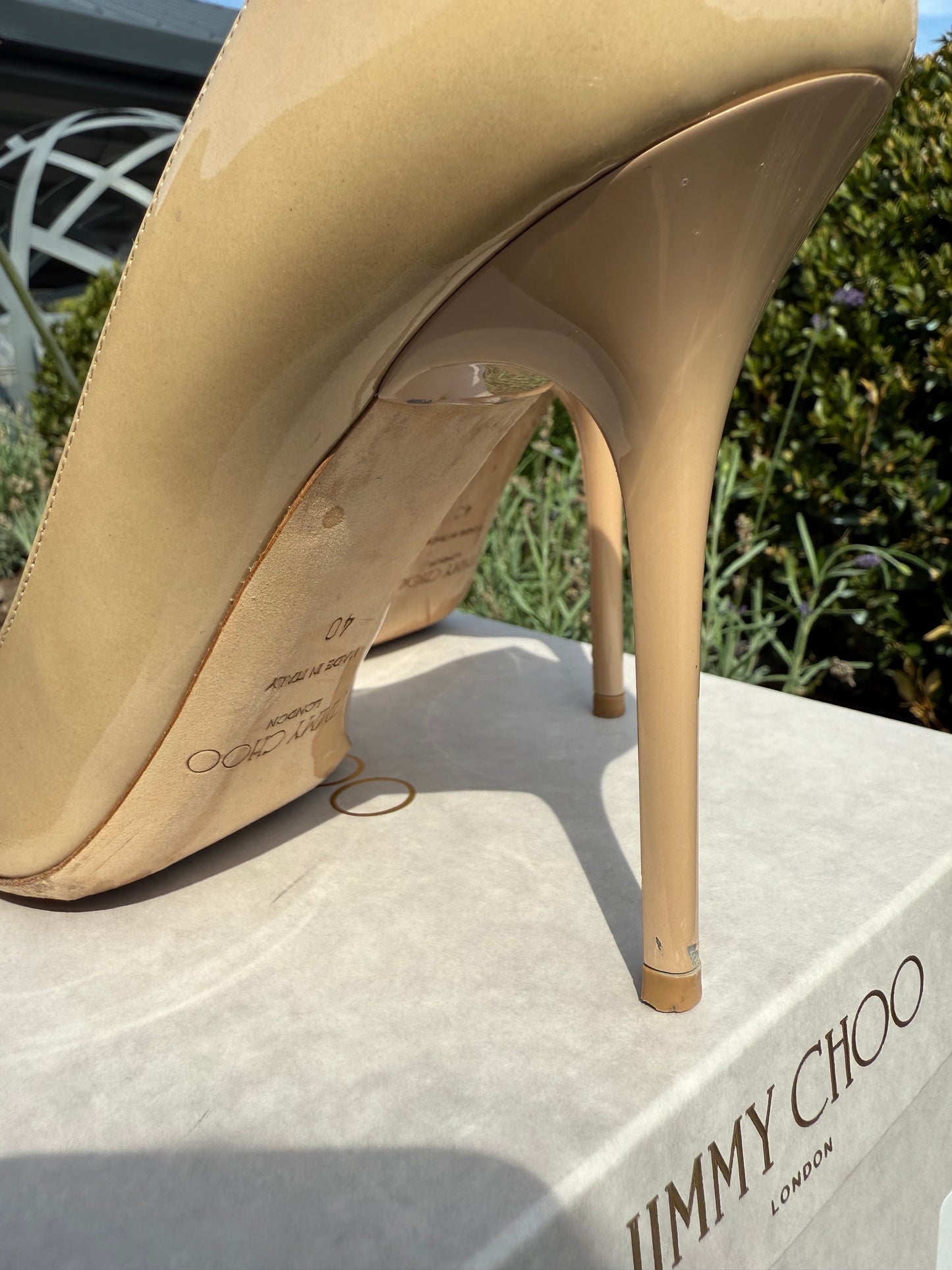 Jimmy Choo Nude Leather Pointed Toe Heels – UK 6 (EU 39)