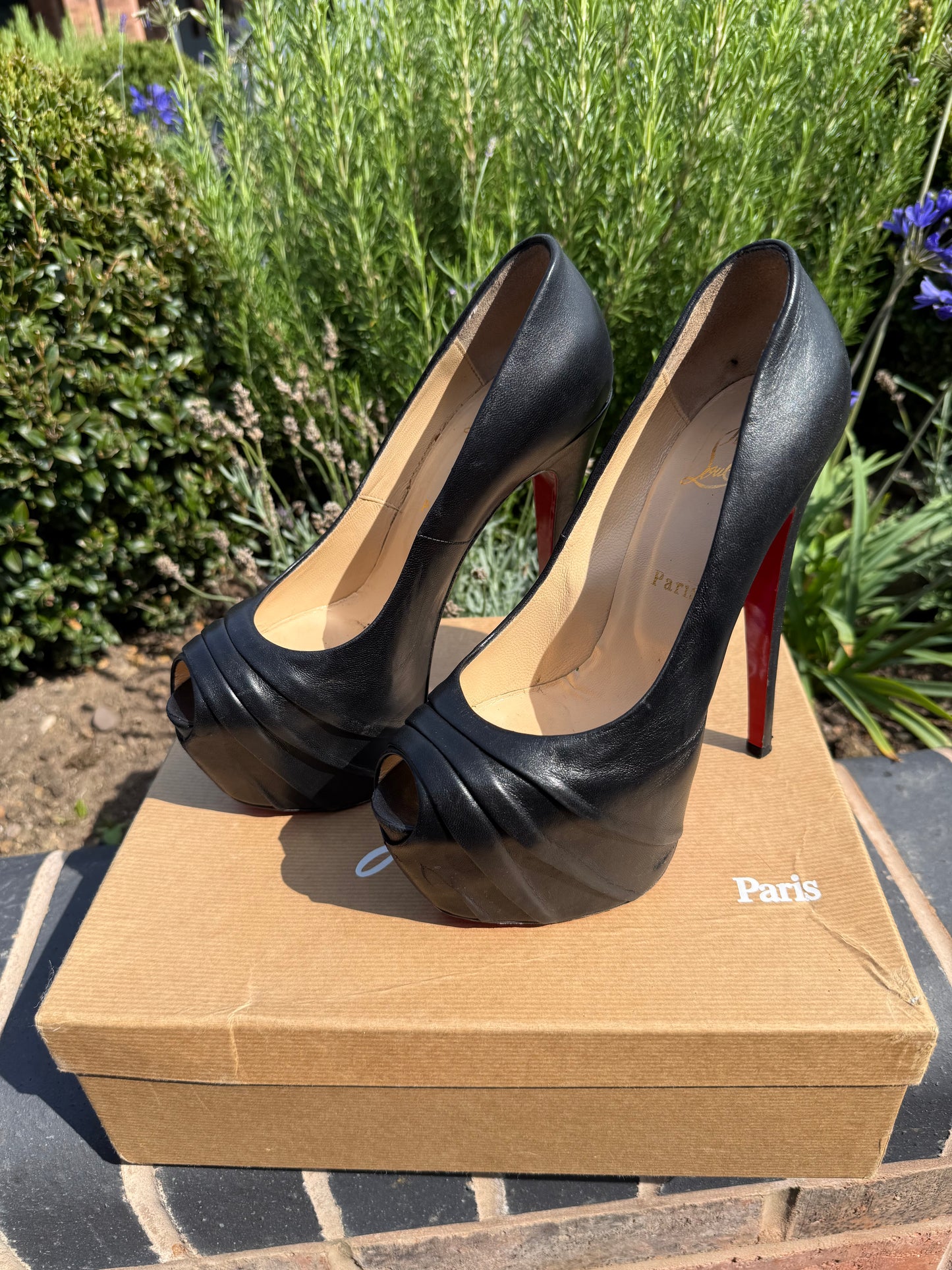 Christian Louboutin Peep-Toe Platform Heels – UK 39