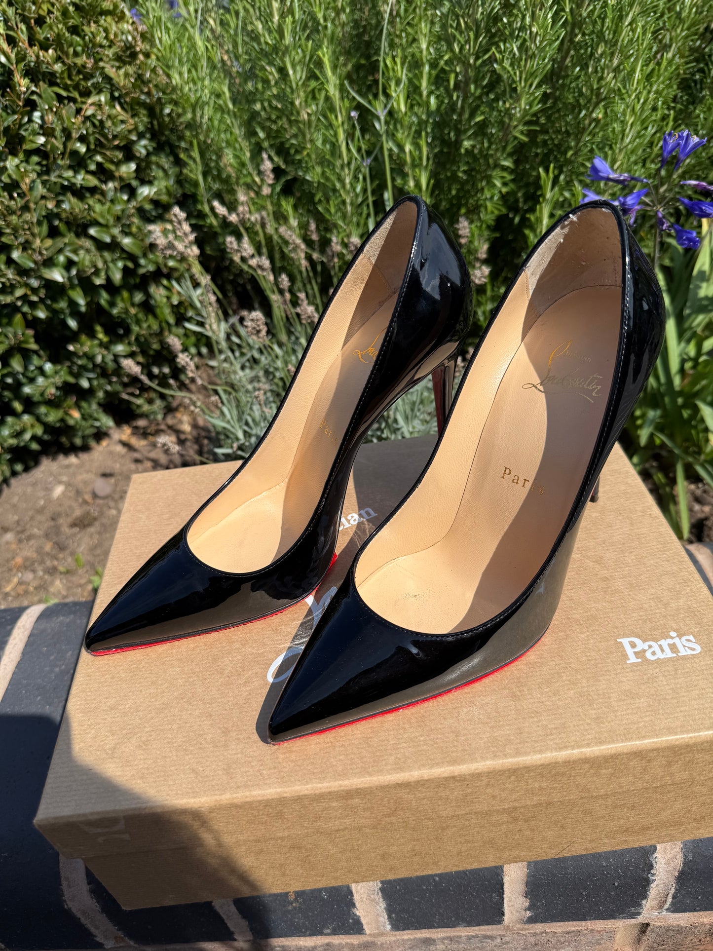 Christian Louboutin Black Patent So Kate Heels – UK 3