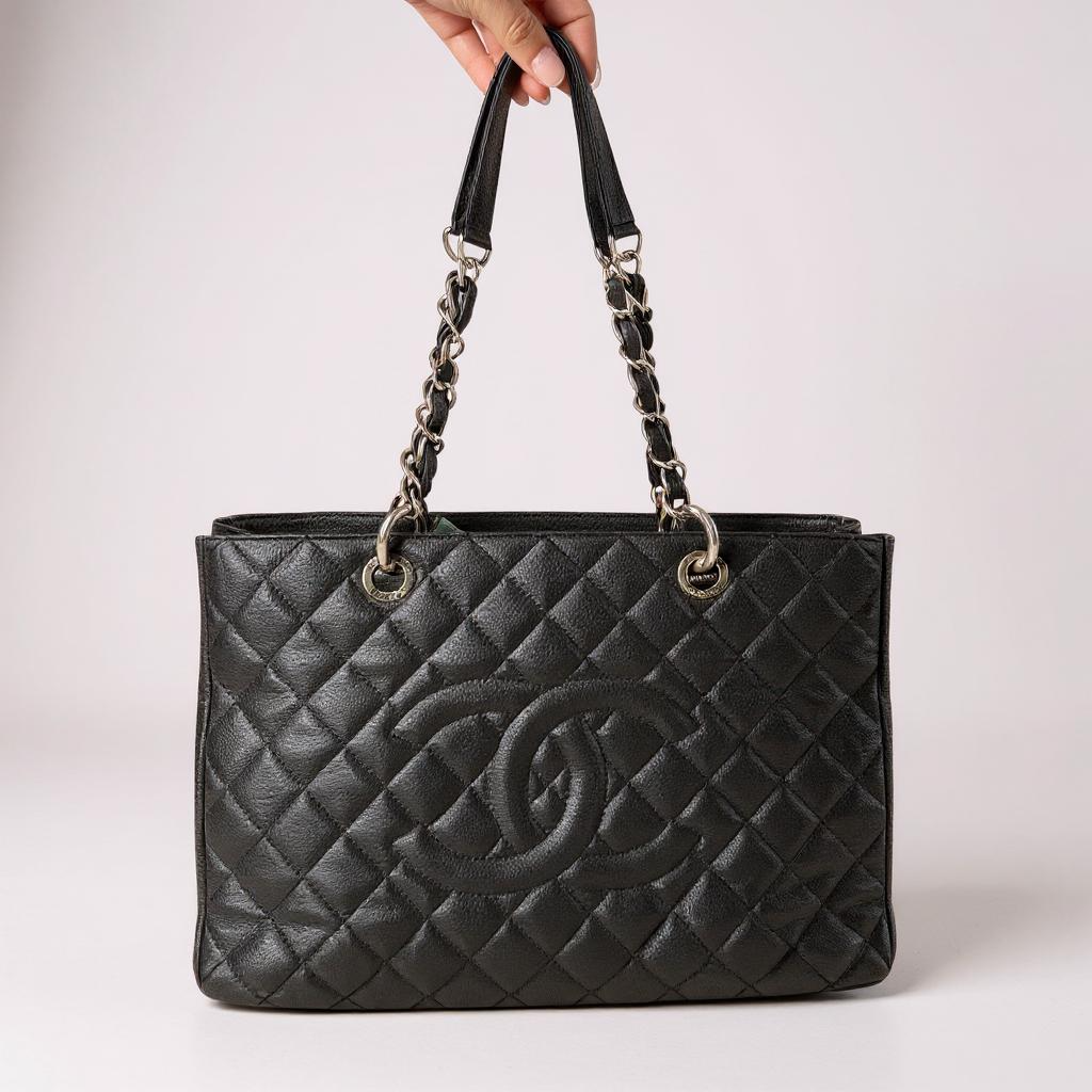 Chanel Grand Shopping Tote Rue Cambon in Black Caviar Leather