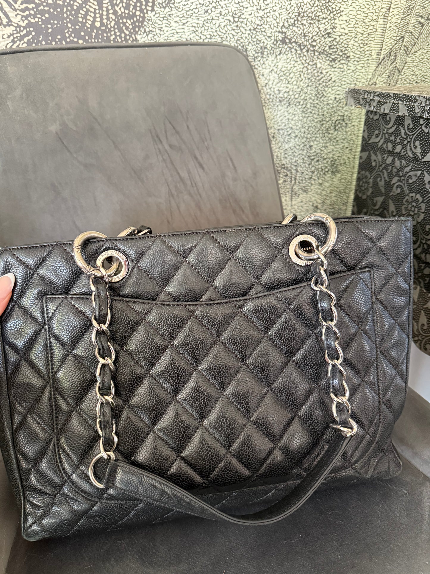 Chanel Grand Shopping Tote Rue Cambon in Black Caviar Leather