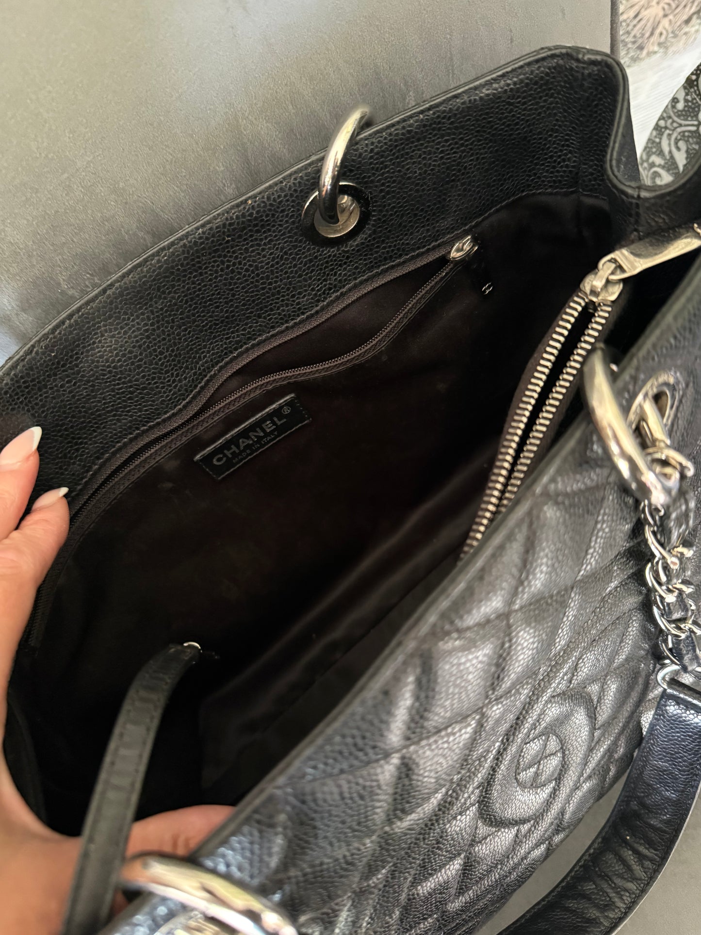 Chanel Grand Shopping Tote Rue Cambon in Black Caviar Leather