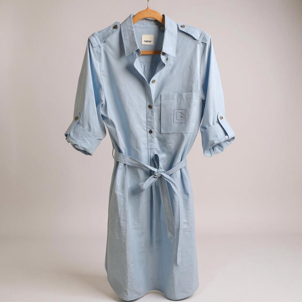 Burberry light blue shirt dress in UK10
