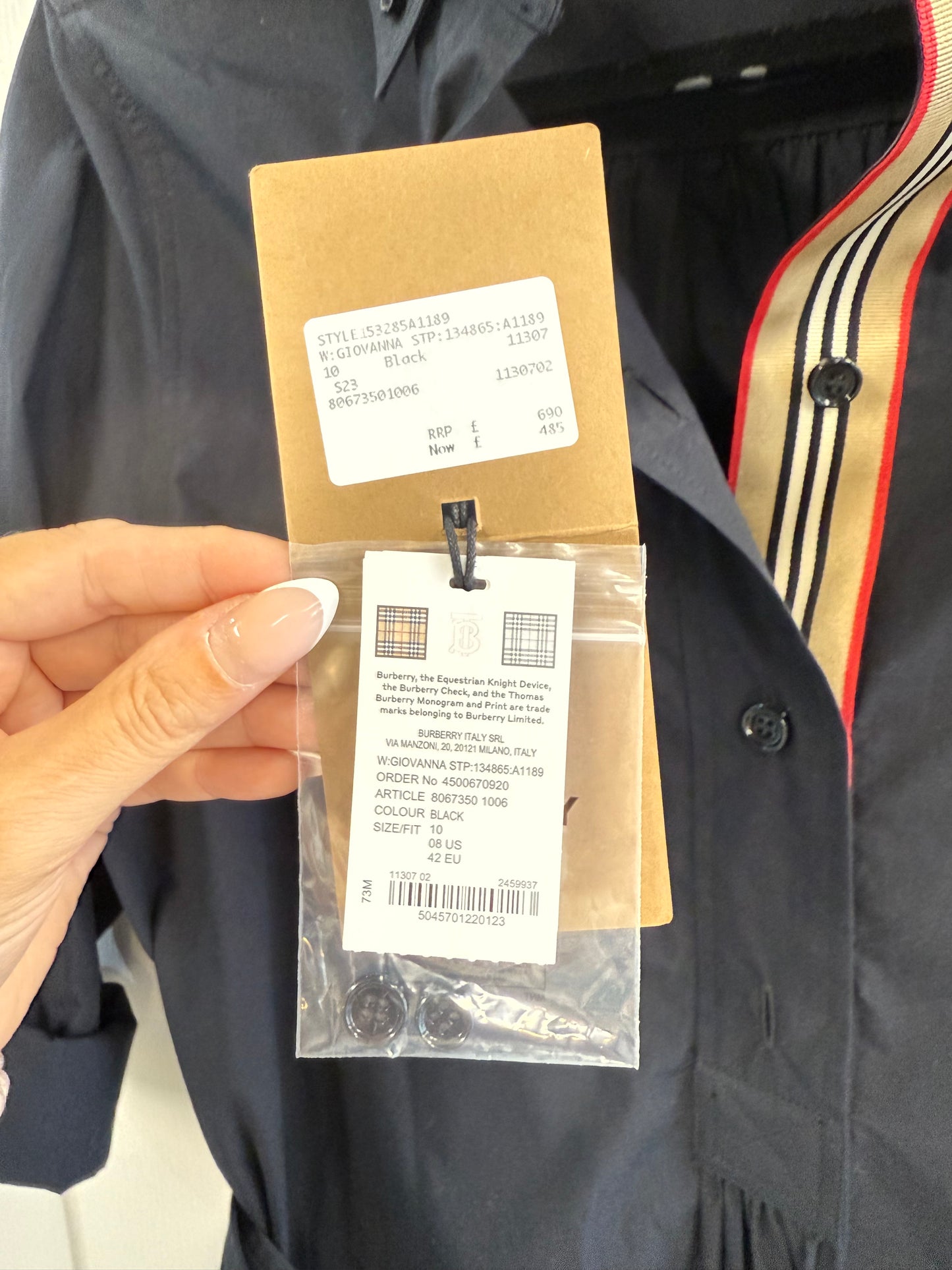 Burberry shirt dress in UK10 black