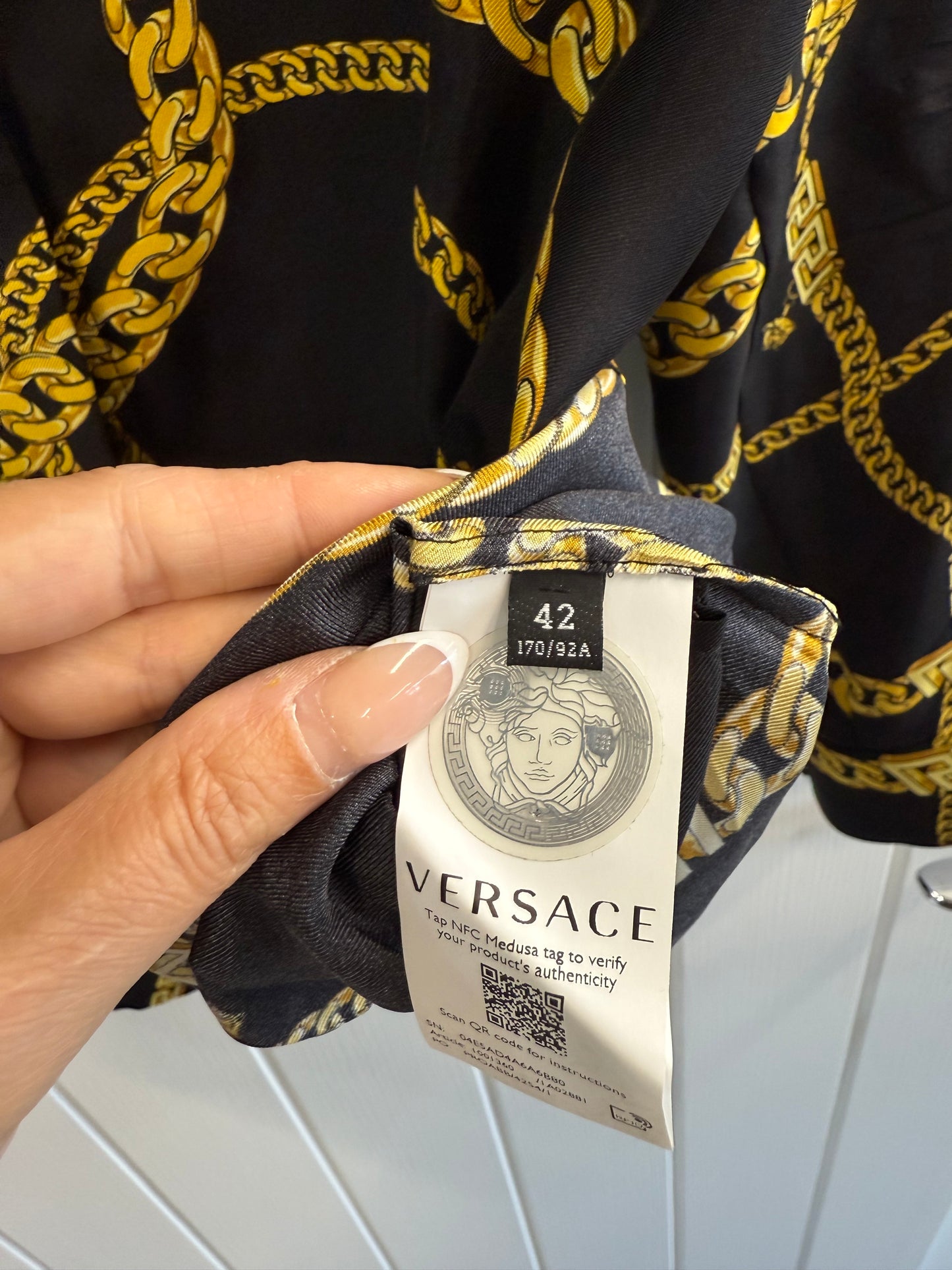 Versace silk shirt in UK10