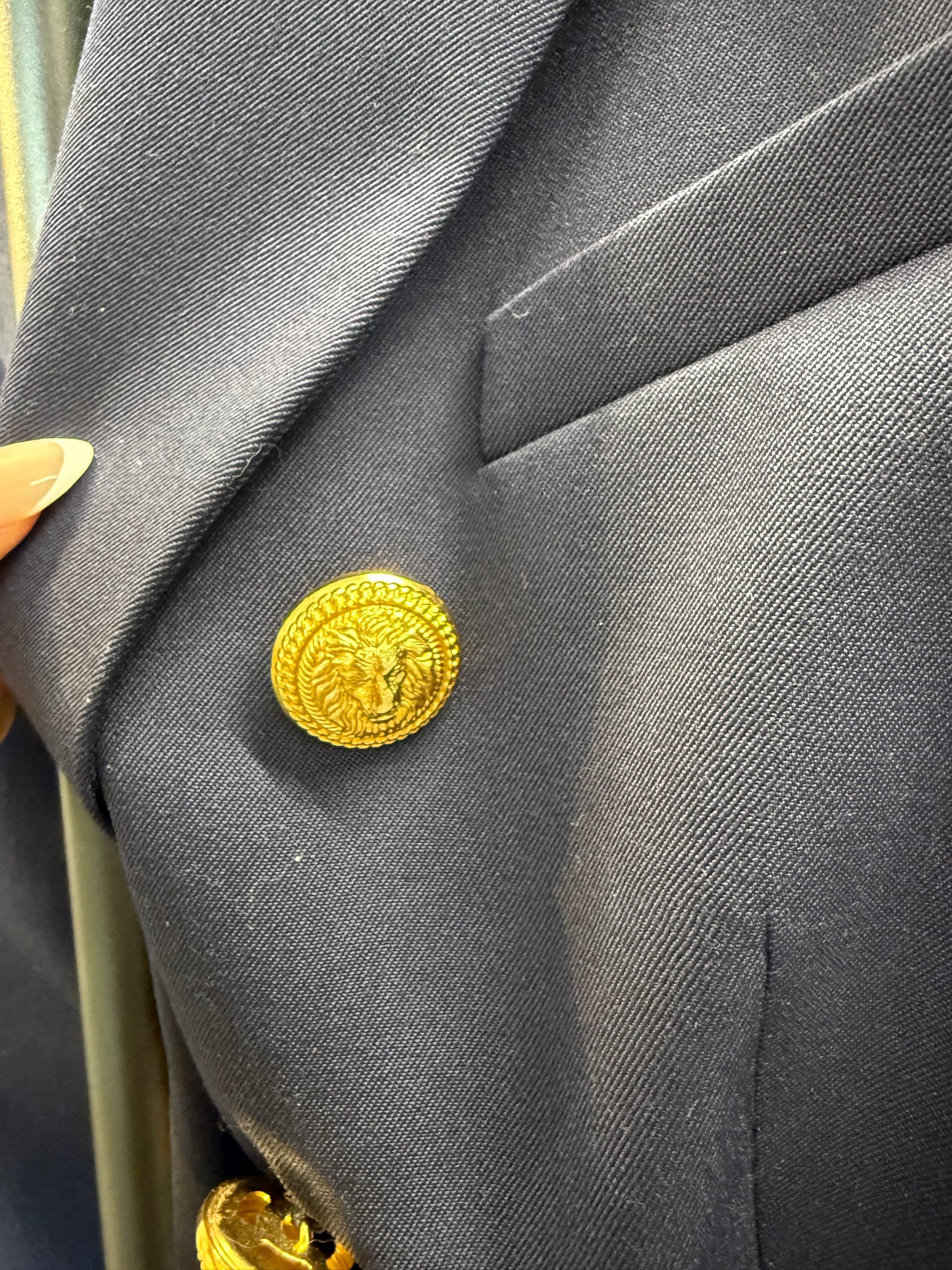 Balmain Double-Breasted Blazer in Navy – UK16