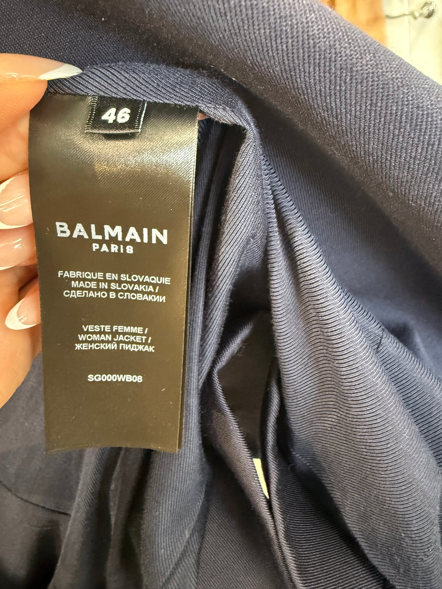Balmain Double-Breasted Blazer in Navy – UK16