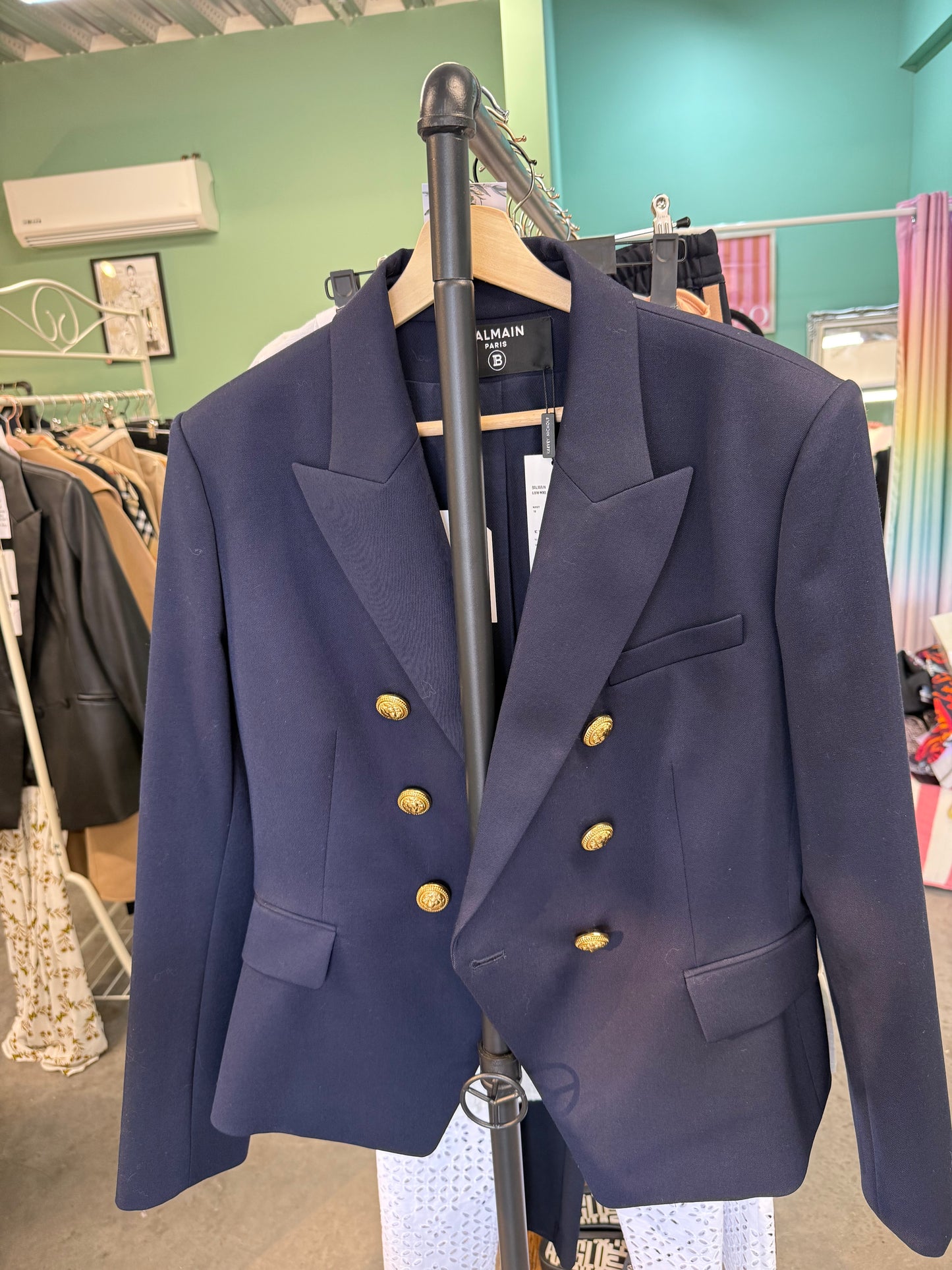 Balmain Double-Breasted Blazer in Navy – UK16
