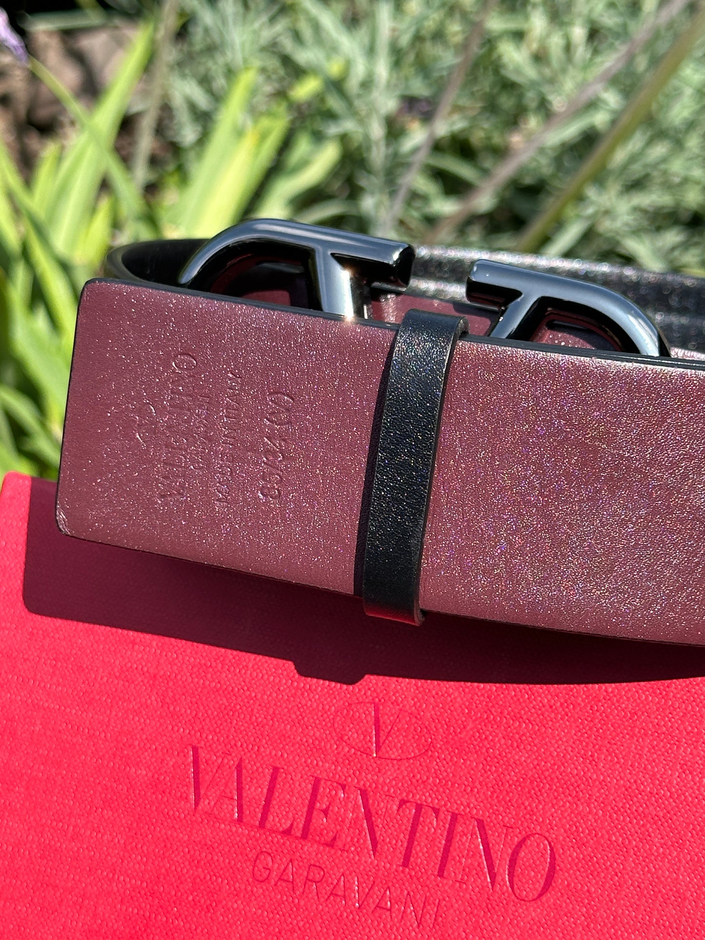 Valentino Reversible Belt- silver hardware 85/34