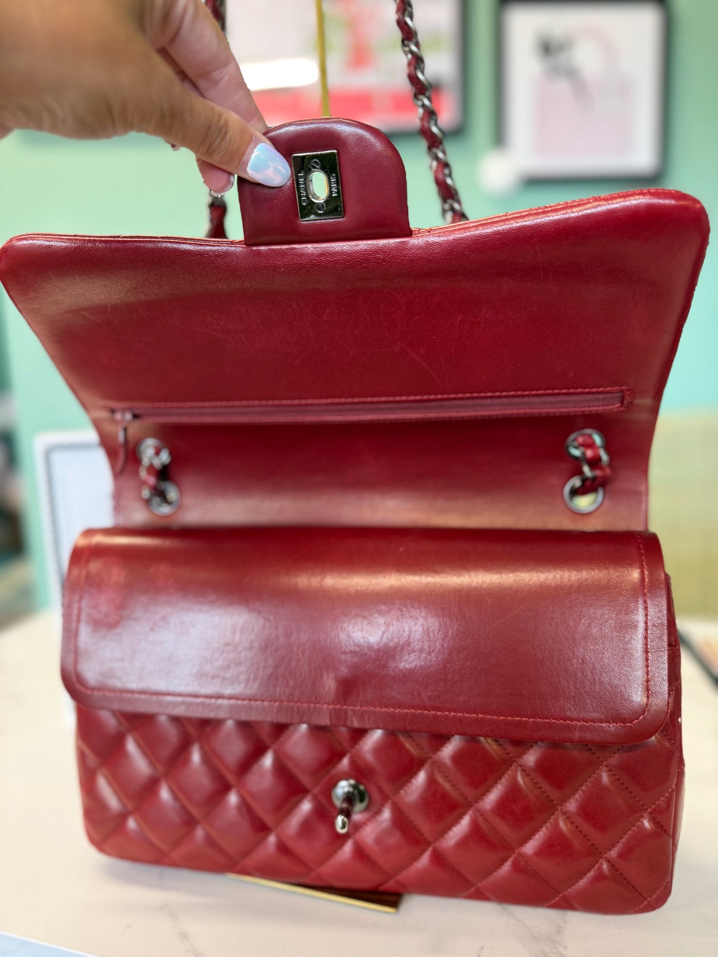 Chanel Classic Flap Jumbo – Burgundy Quilted Lambskin Leather