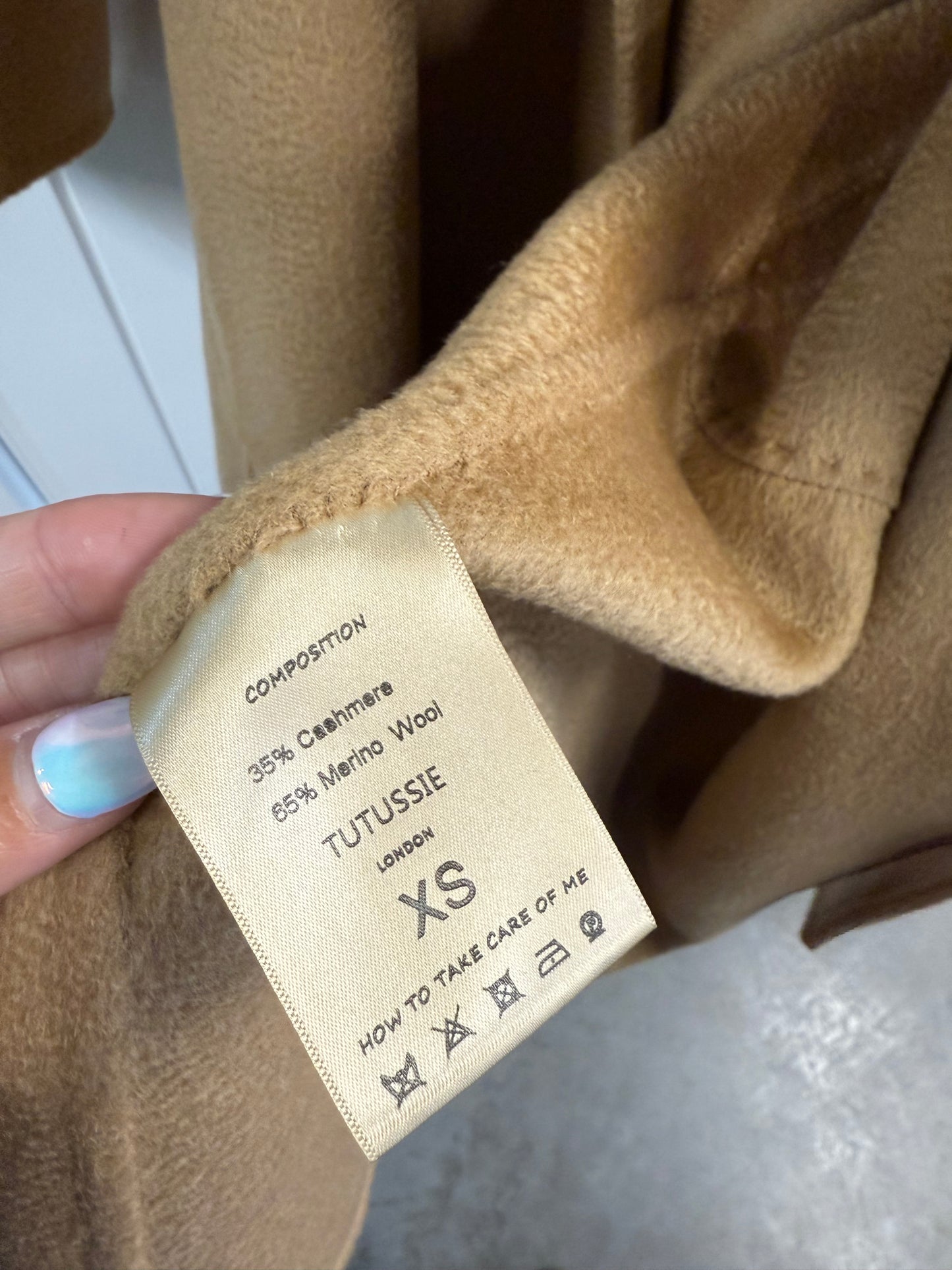 Tutussie Cashmere Merino Wool Coat – Size xs- uk8