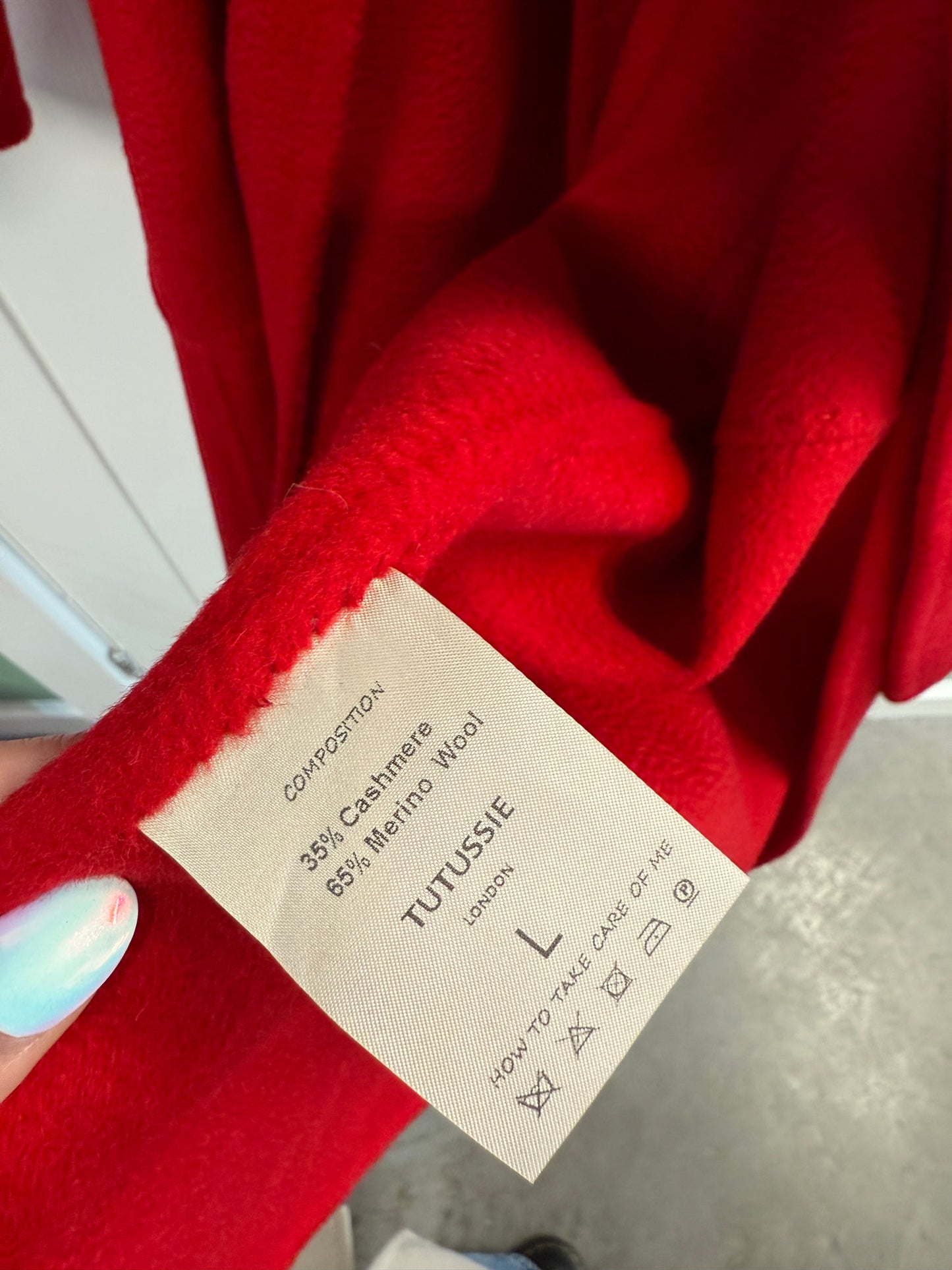 Tutussie Cashmere & Merino Wool Coat – Size L- uk16