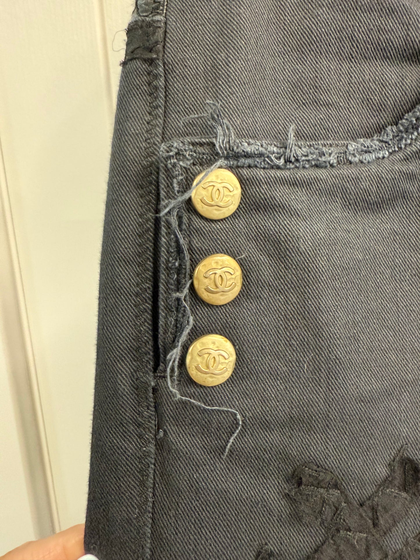 Chanel Black Patchwork Jeans – FR38 (UK 10)