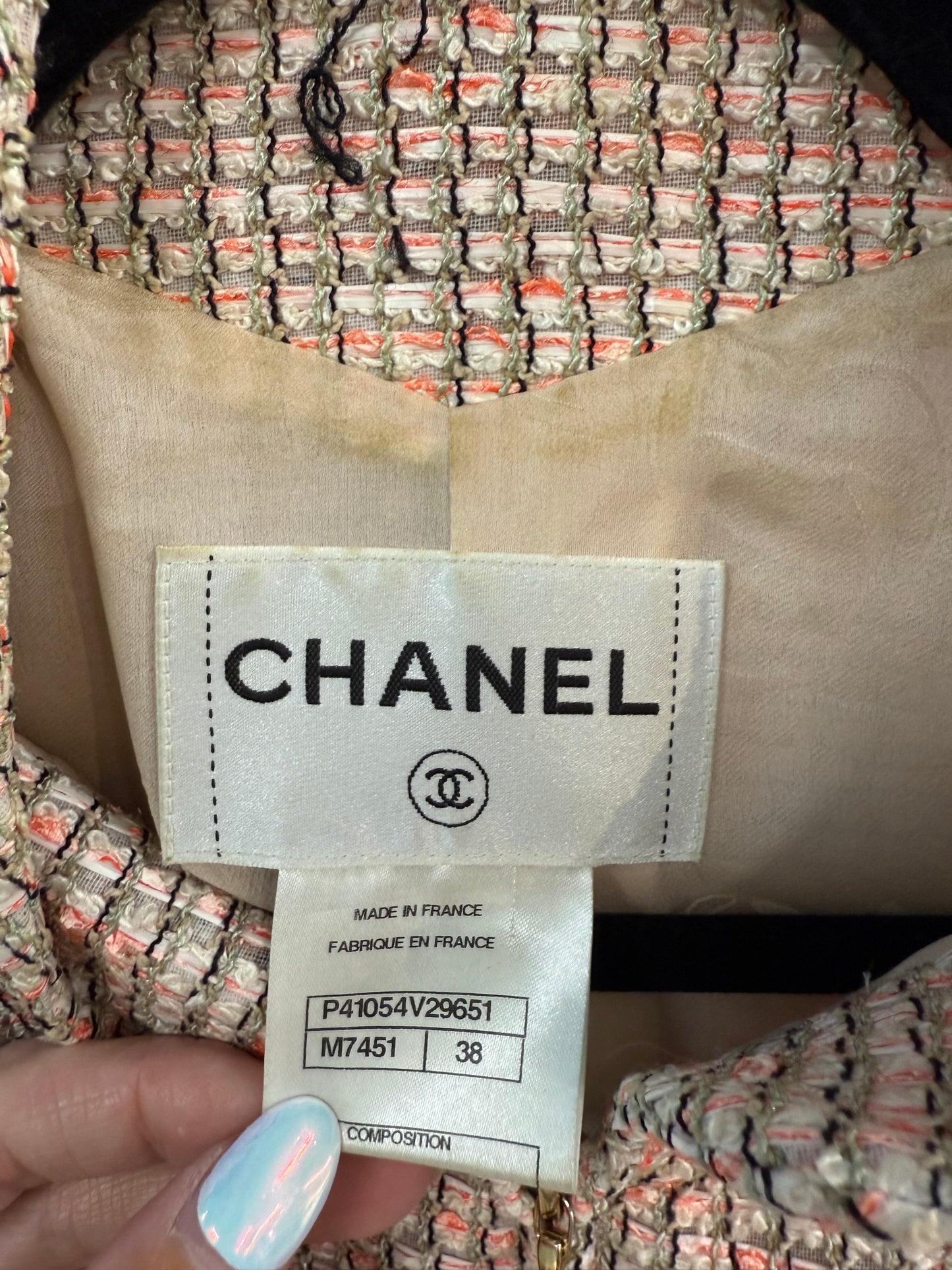 Chanel Pastel Tweed Zip Jacket – FR38 (UK 10)