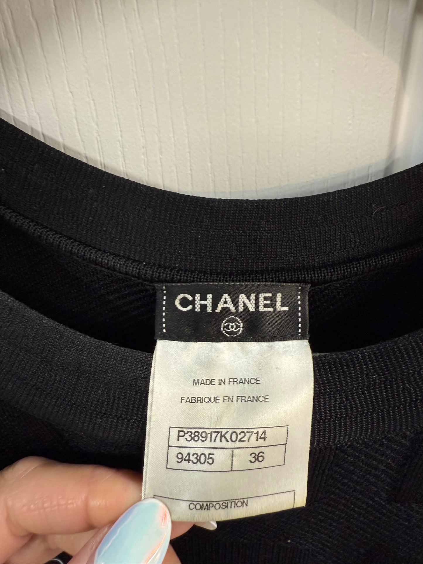 Chanel Black Grid Pattern Dress – FR36 (UK 8)