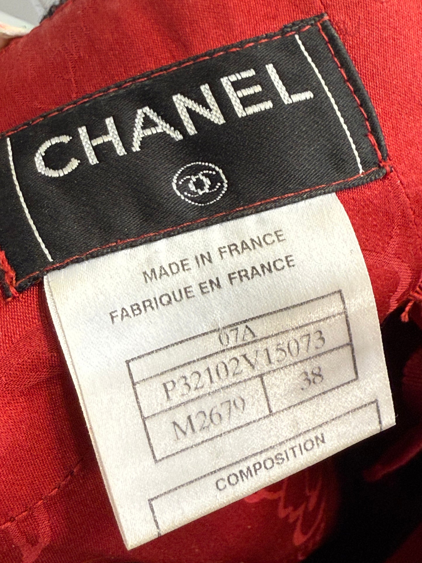Chanel Red & Grey Tweed Skirt – FR38 (UK 10)