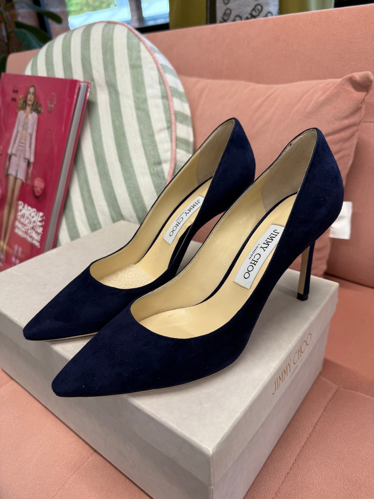 Jimmy Choo Navy Suede Pumps – UK 5