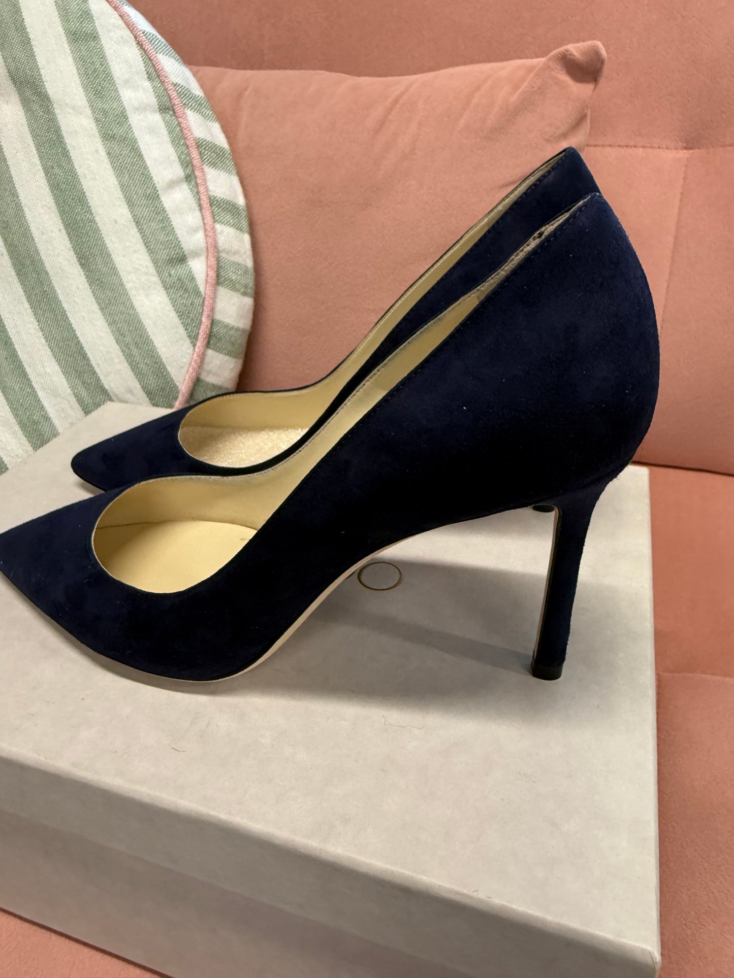 Jimmy Choo Navy Suede Pumps – UK 5