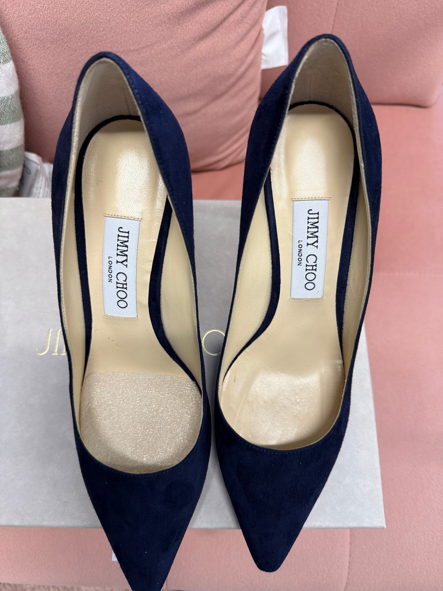 Jimmy Choo Navy Suede Pumps – UK 5