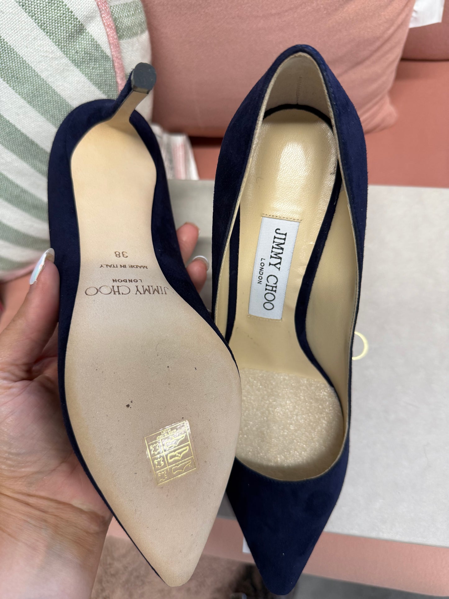Jimmy Choo Navy Suede Pumps – UK 5