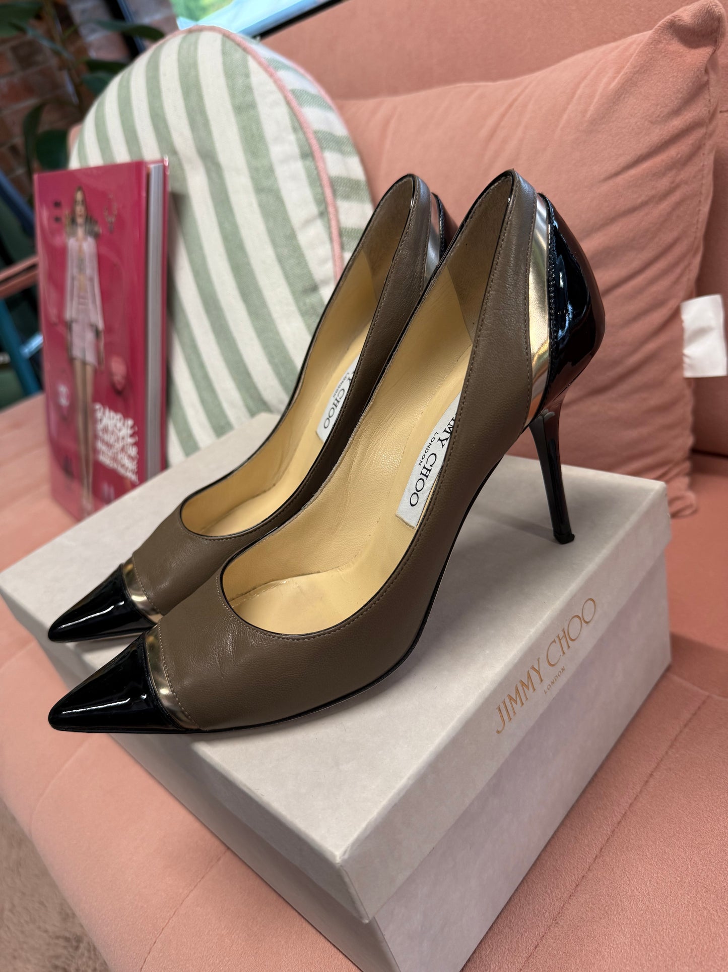 Jimmy Choo Two-Tone Leather & Patent Pumps – UK 5