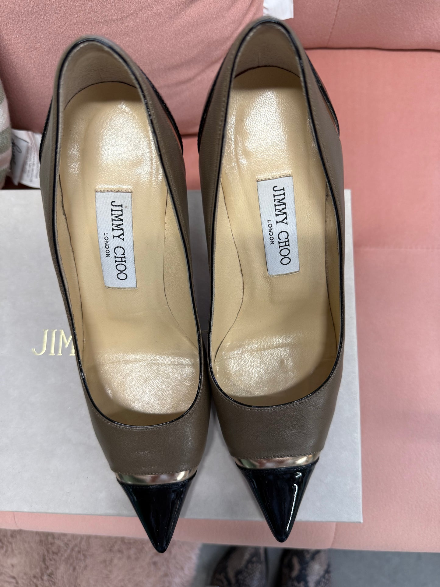 Jimmy Choo Two-Tone Leather & Patent Pumps – UK 5