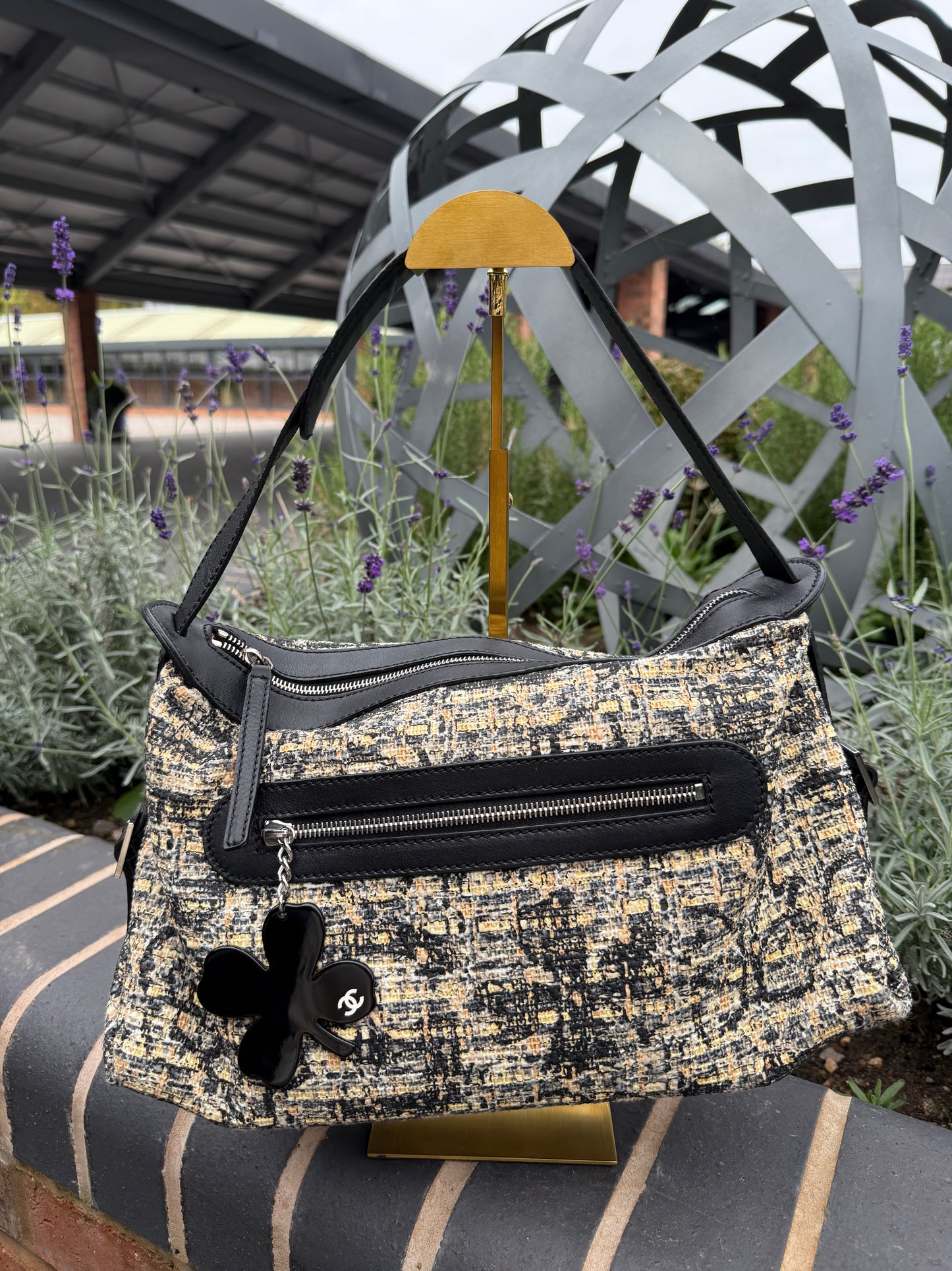 Chanel Tweed and Leather Shoulder Bag