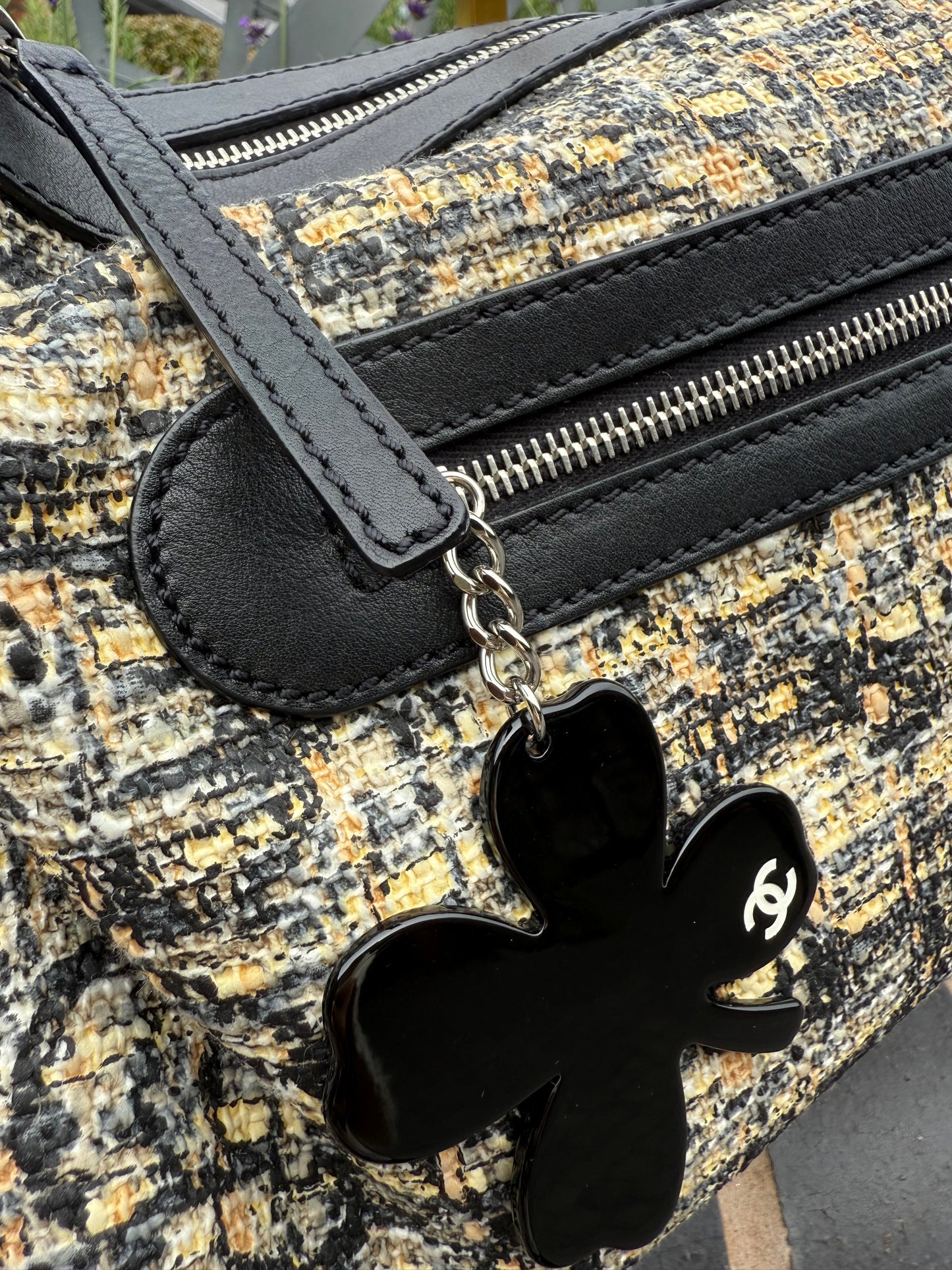 Chanel Tweed and Leather Shoulder Bag
