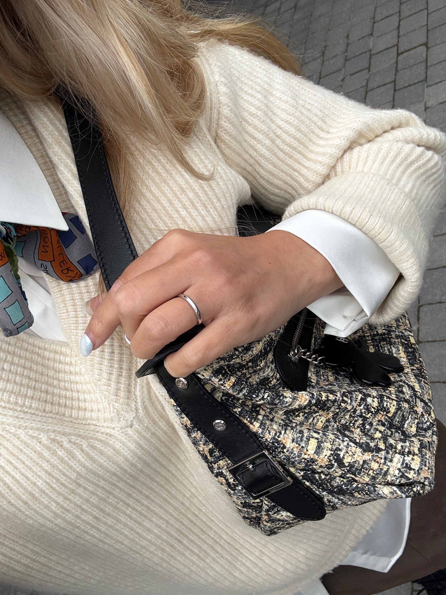 Chanel Tweed and Leather Shoulder Bag