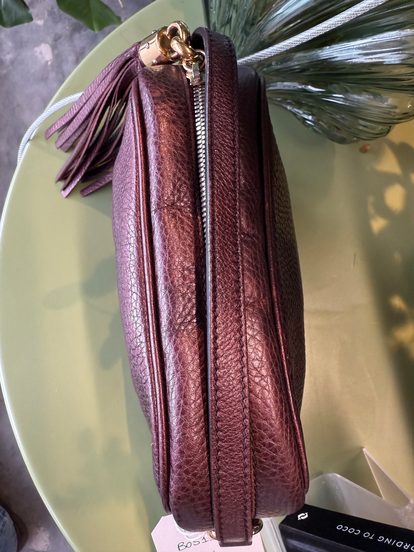 Gucci Soho Disco Bag in Burgundy Pebbled Leather