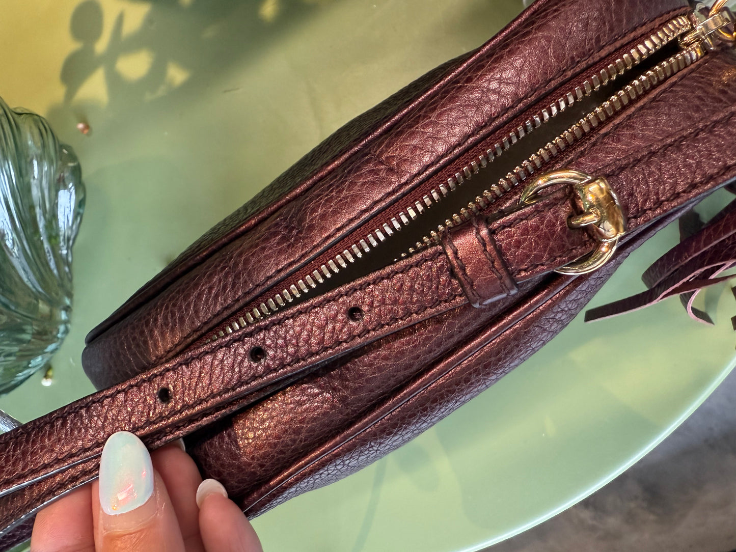 Gucci Soho Disco Bag in Burgundy Pebbled Leather