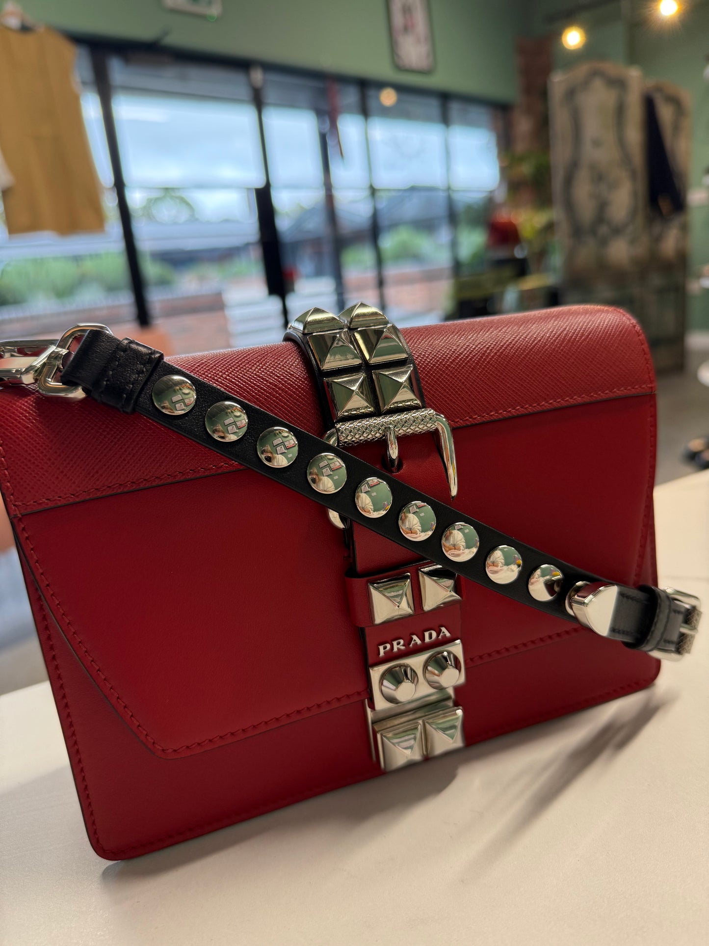 Prada Electra Studded Crossbody Bag