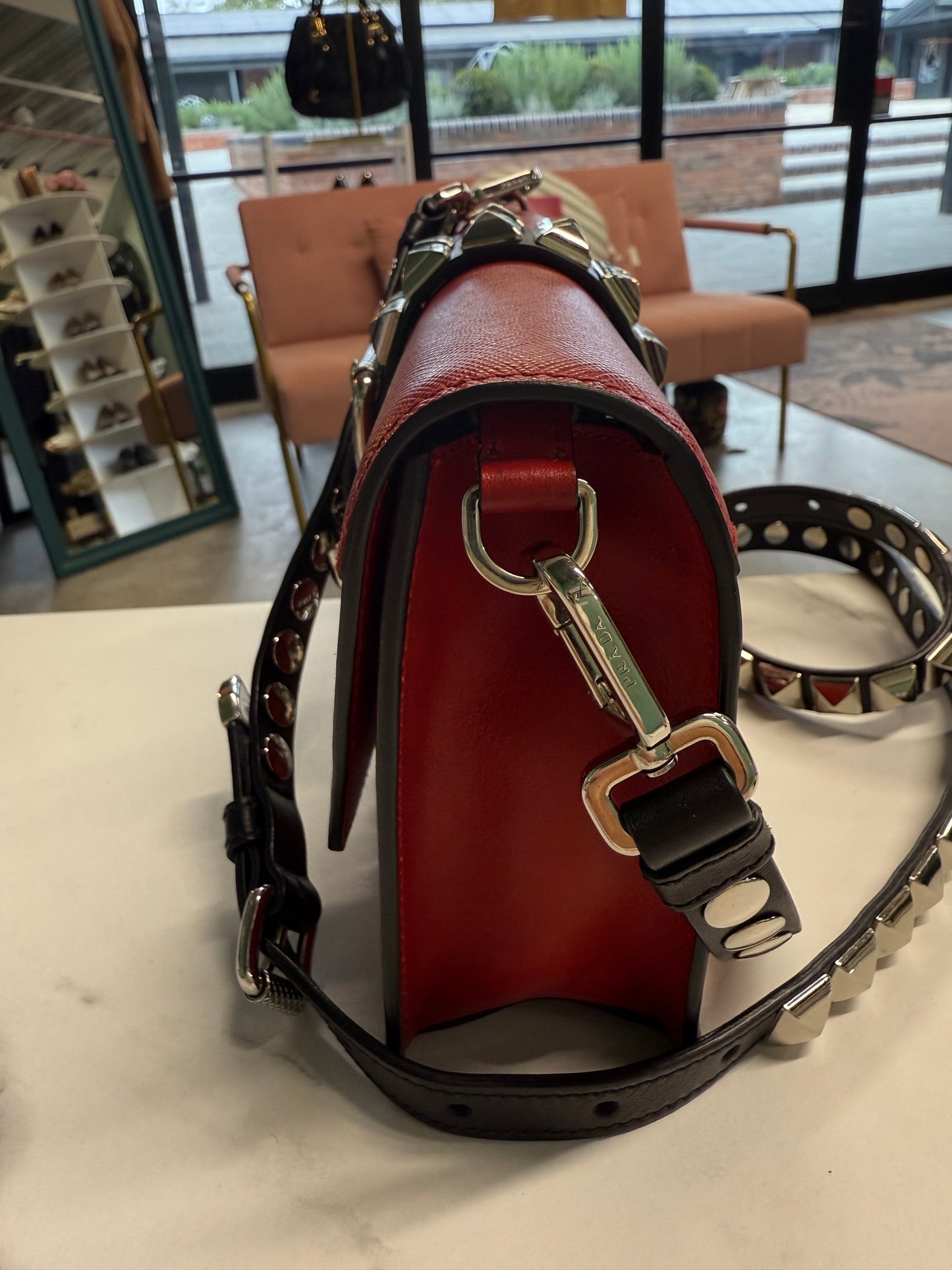 Prada Electra Studded Crossbody Bag