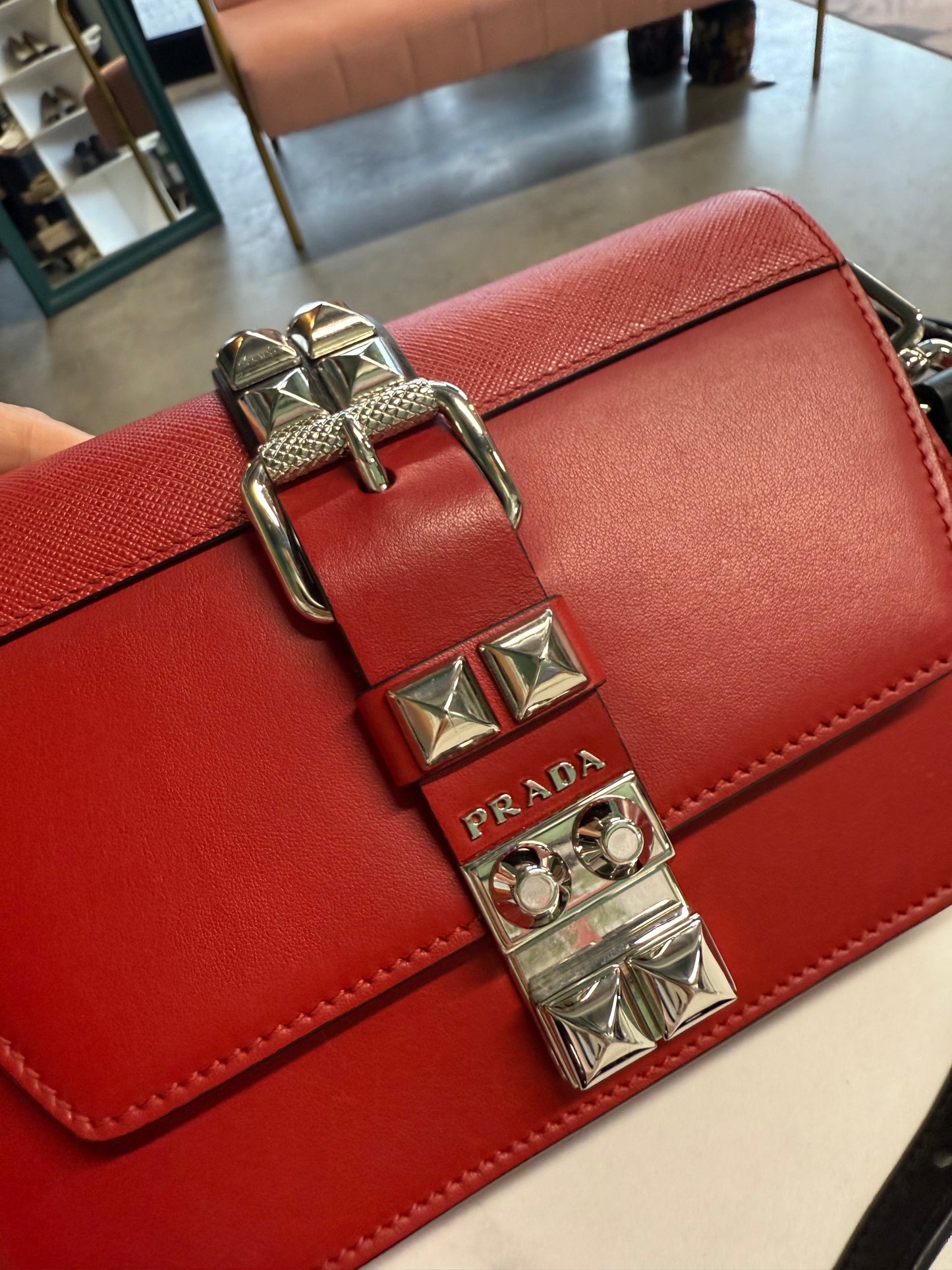 Prada Electra Studded Crossbody Bag