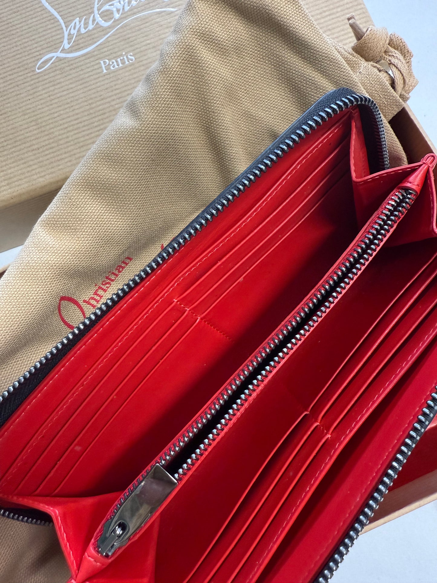 Christian Louboutin Panettone Spike Wallet – Black Calfskin
