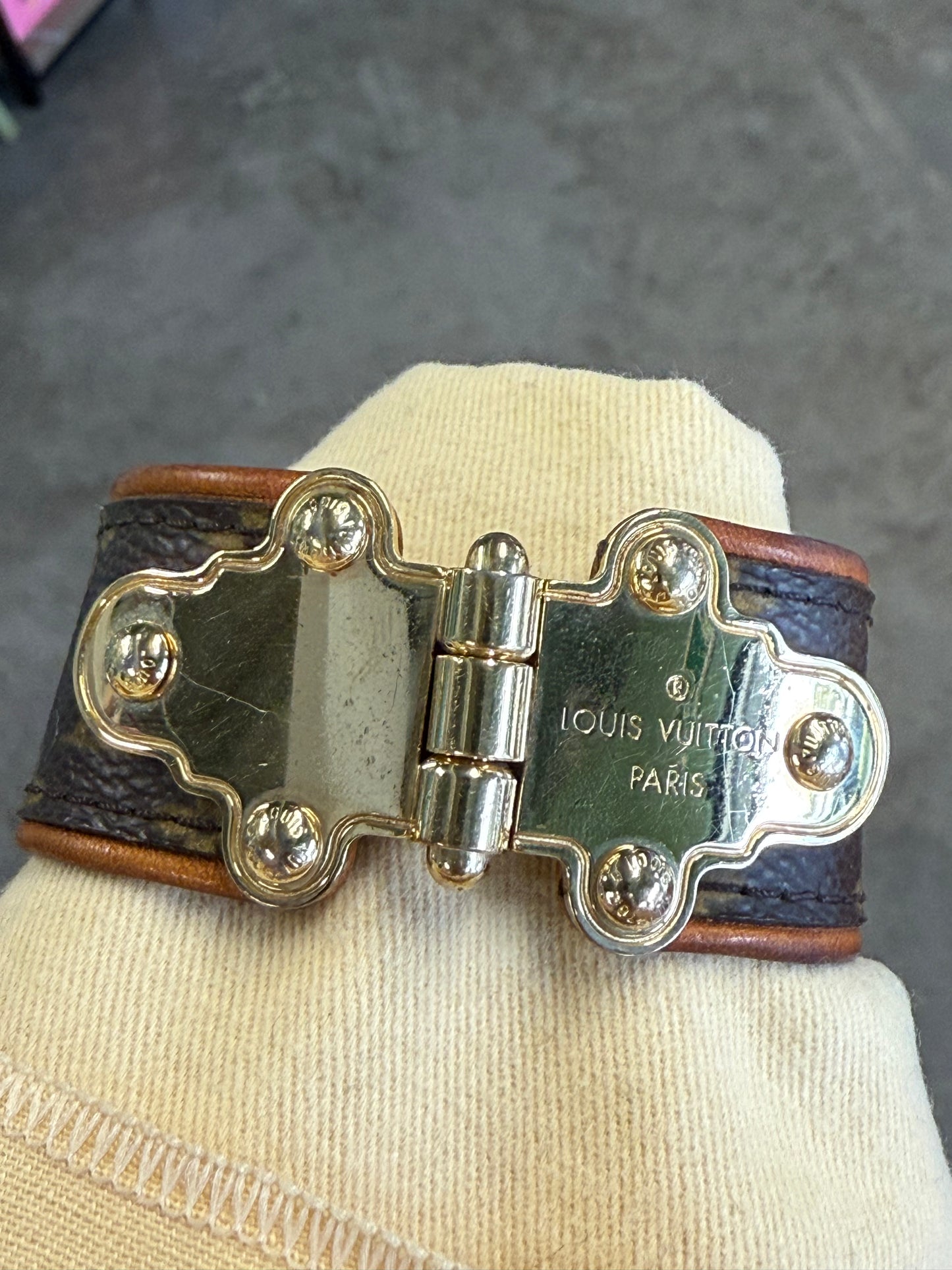 Louis Vuitton Monogram “Slock” Cuff Bracelet
