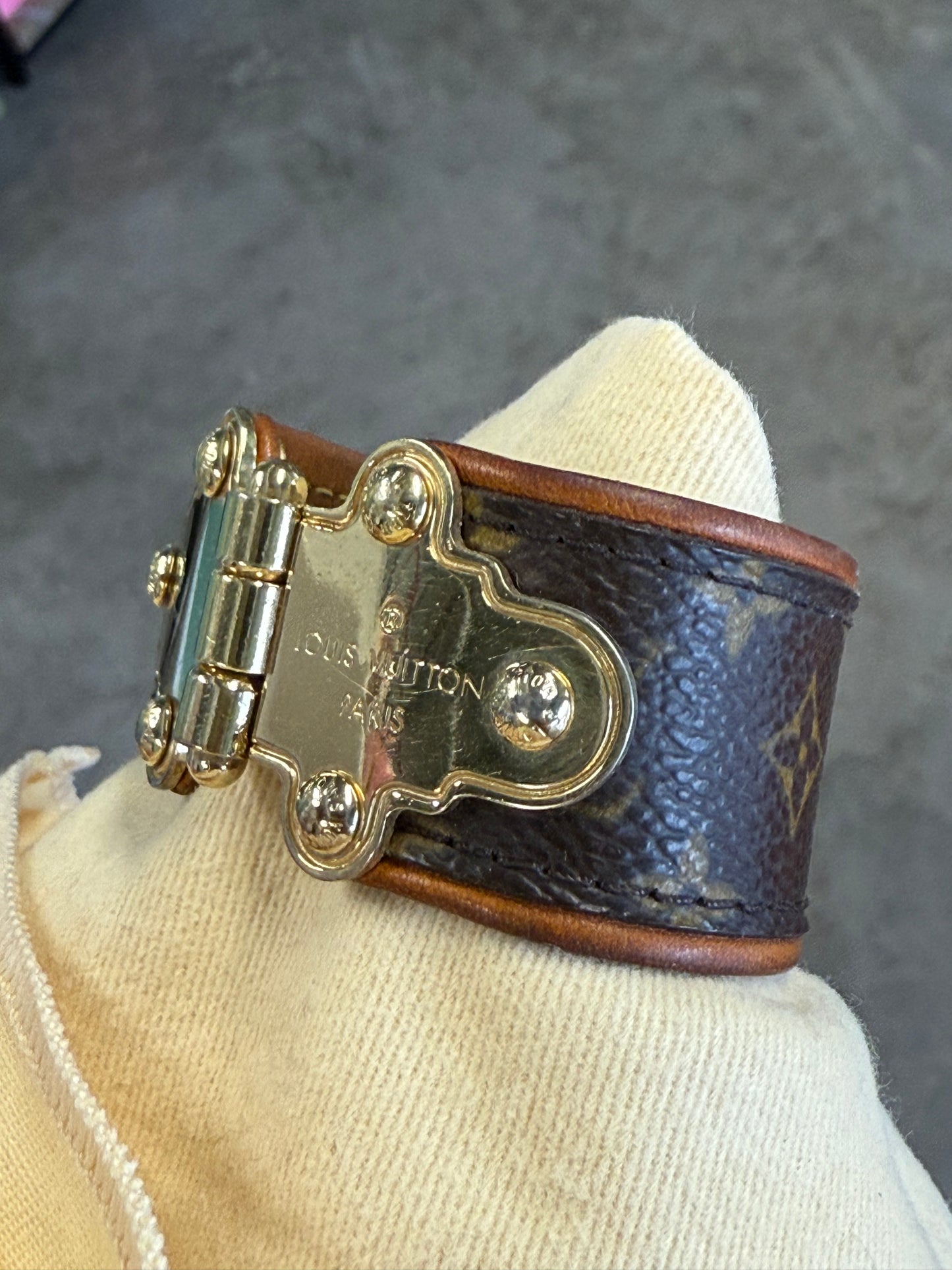Louis Vuitton Monogram “Slock” Cuff Bracelet