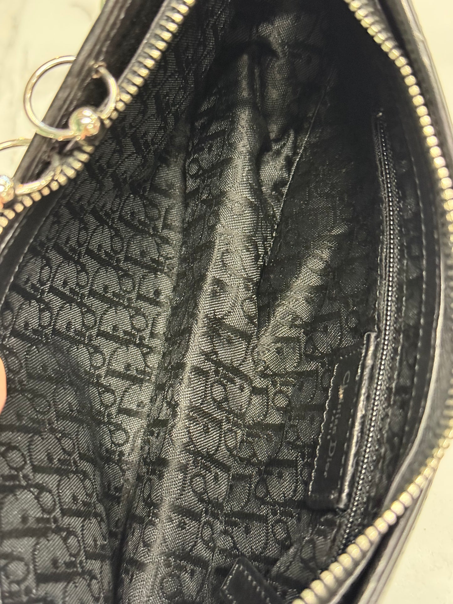 Dior Hardcore Pierced Pochette – Black Leather