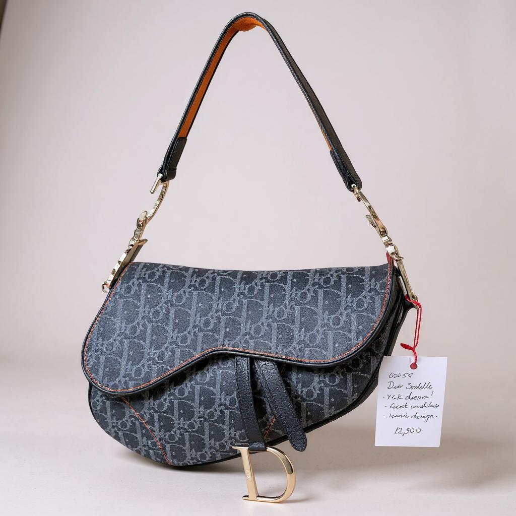 Dior Saddle Bag in Denim Jacquard