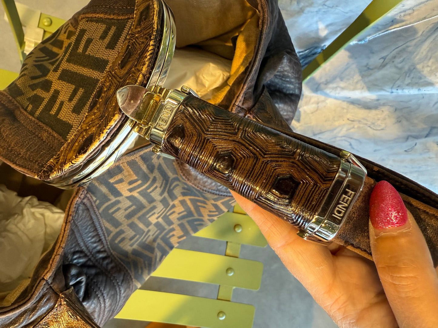 Fendi Spy Bag in Zucca Canvas & Leather