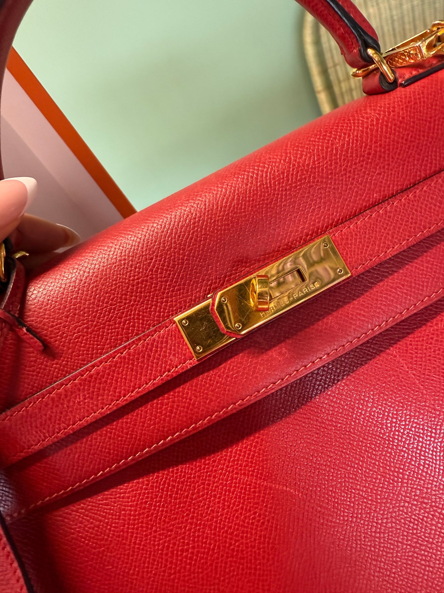 Hermès Kelly 32 Retourne in Rouge H – 1990
