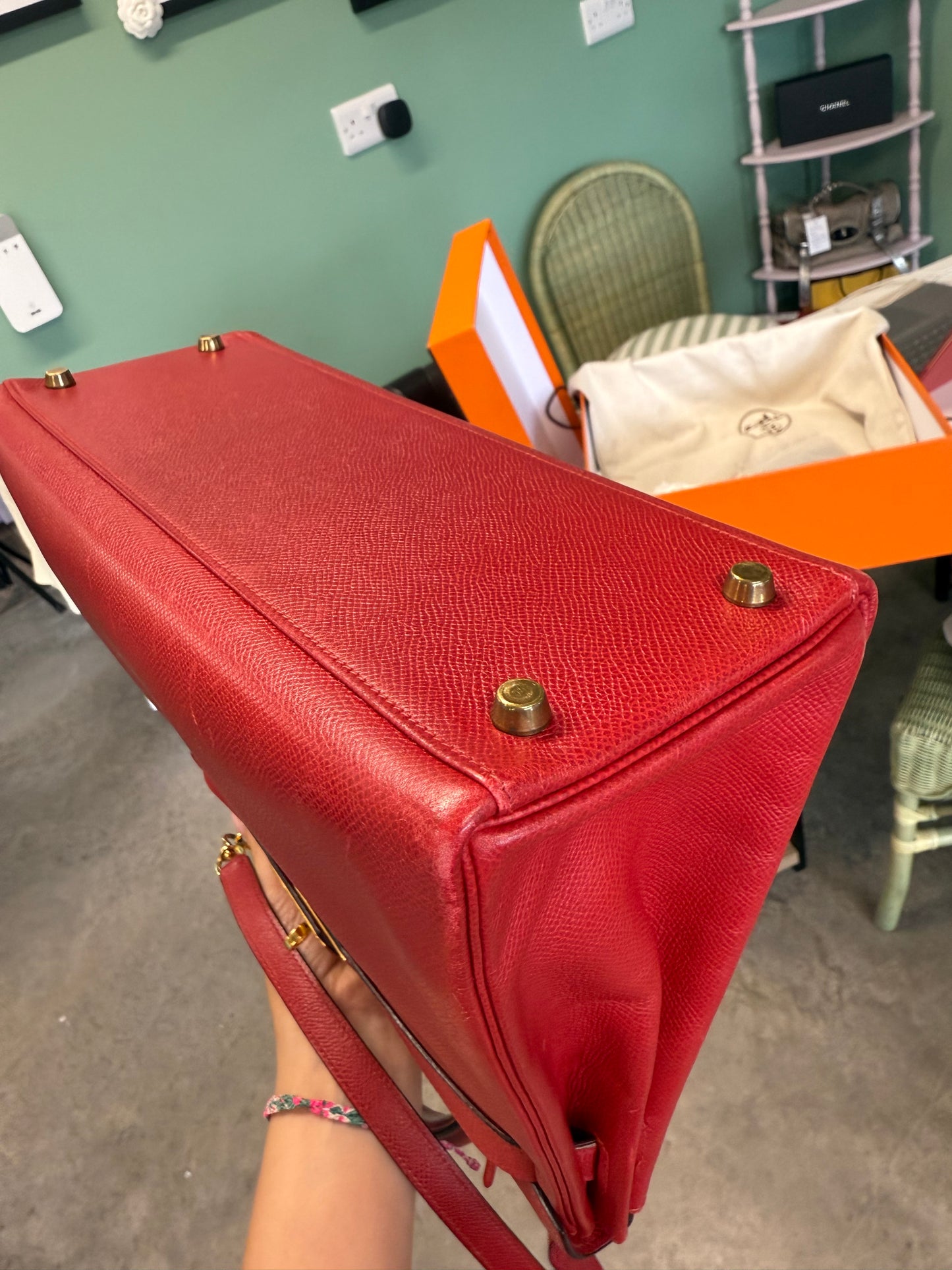 Hermès Kelly 32 Retourne in Rouge H – 1990
