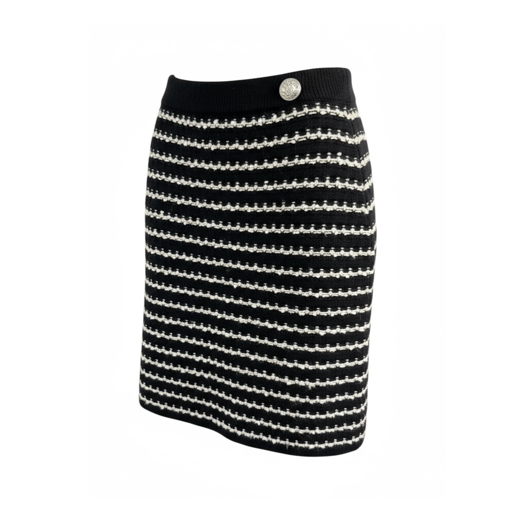Chanel Monochrome Tweed Skirt – FR36 (UK 8)