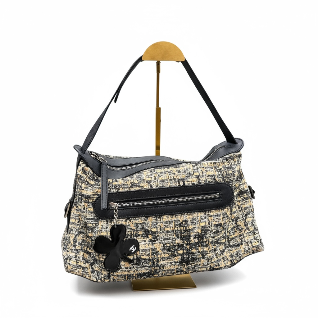 Chanel Tweed and Leather Shoulder Bag