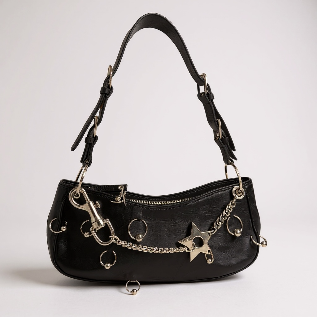 Dior Hardcore Pierced Pochette – Black Leather