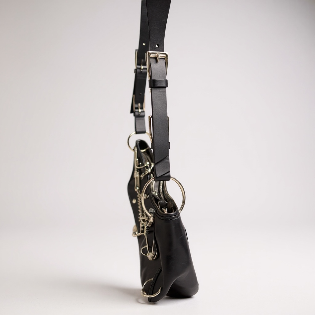 Dior Hardcore Pierced Pochette – Black Leather