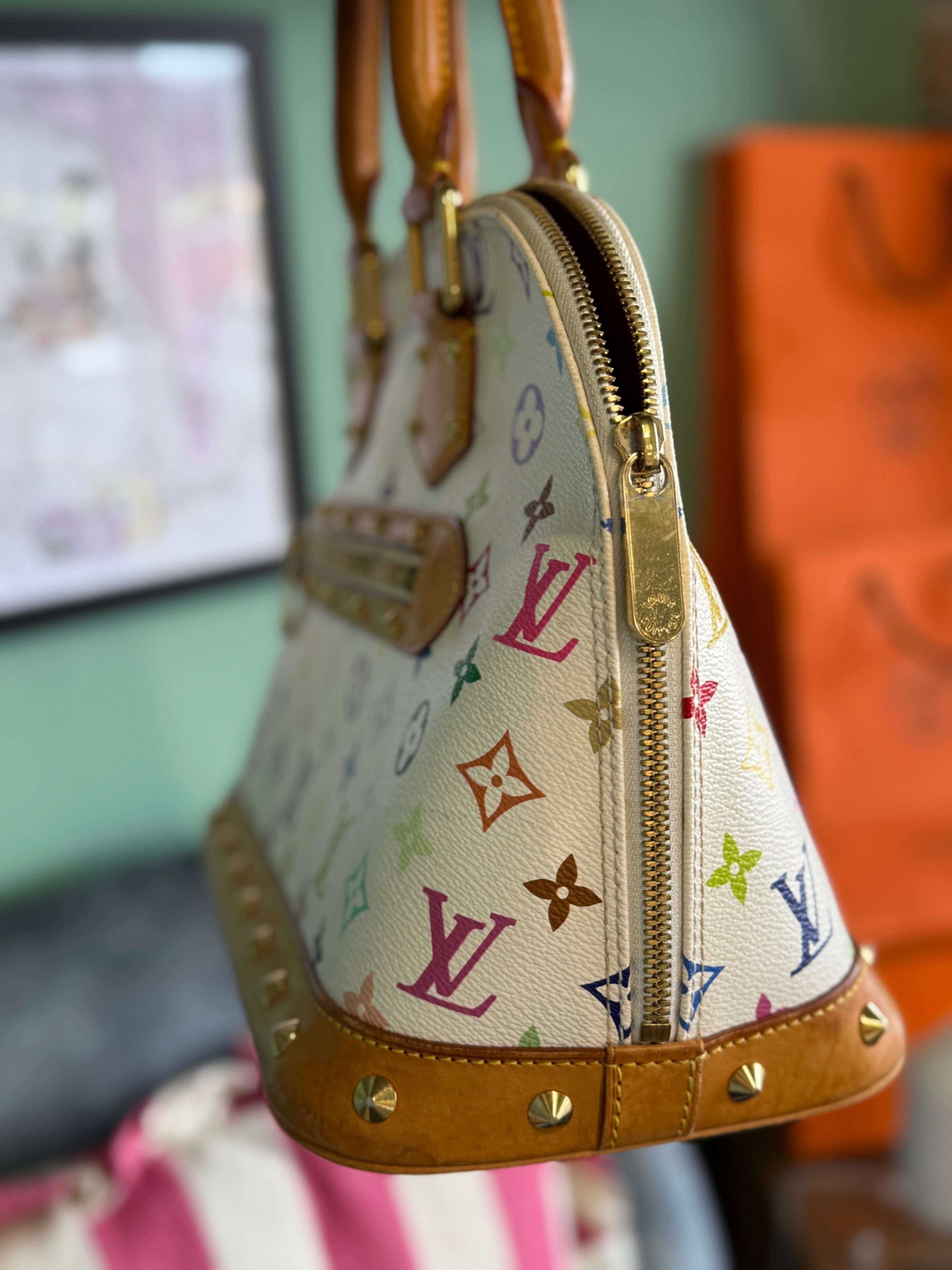 Louis Vuitton Alma Murakami White