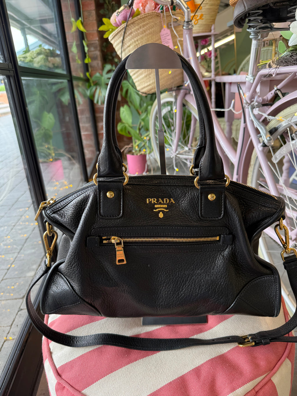 Prada Vitello Daino Top Handle
