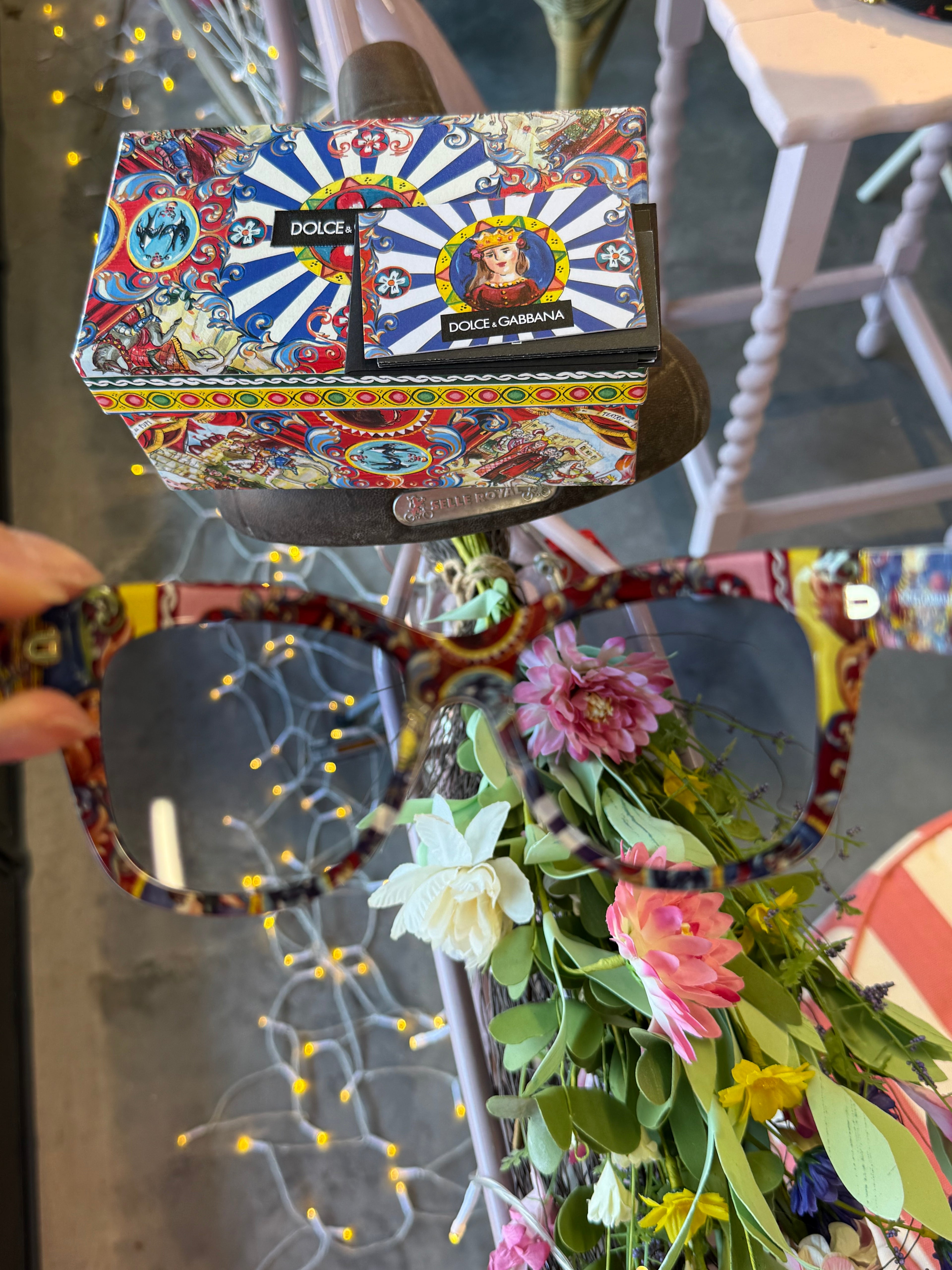 Dolce & Gabbana Sicily print oversized sunglasses